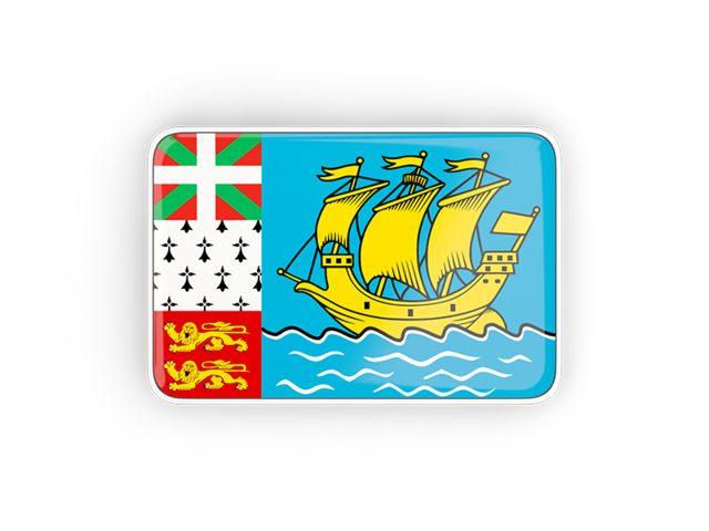 Rectangular icon with frame. Download flag icon of Saint Pierre and Miquelon at PNG format
