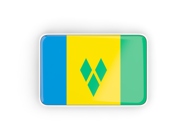 Rectangular icon with frame. Download flag icon of Saint Vincent and the Grenadines at PNG format