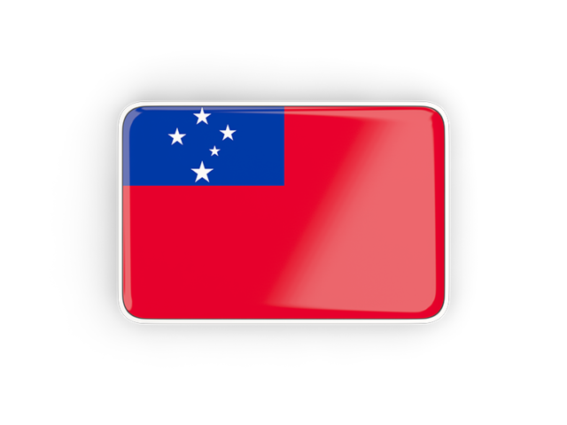 Rectangular icon with frame. Download flag icon of Samoa at PNG format