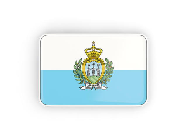 Прямоугольная иконка с рамкой. Скачать флаг. Сан-Марино