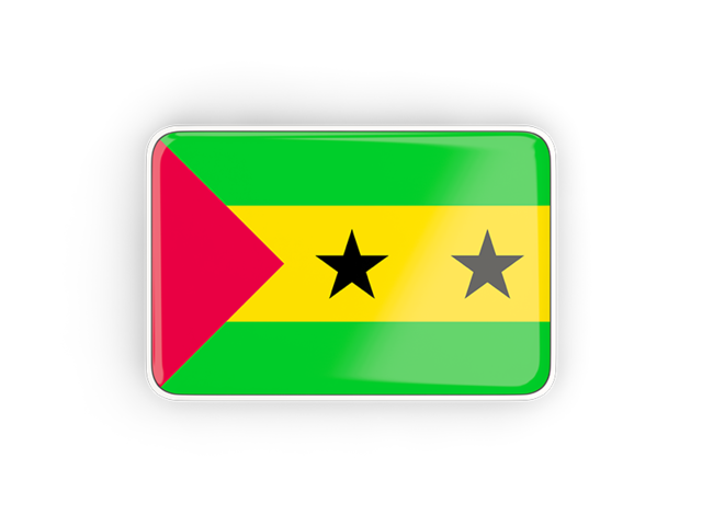 Rectangular icon with frame. Download flag icon of Sao Tome and Principe at PNG format