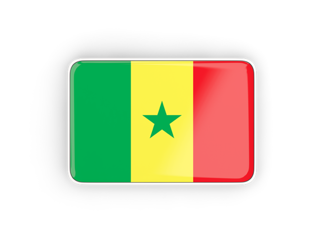 Прямоугольная иконка с рамкой. Скачать флаг. Сенегал