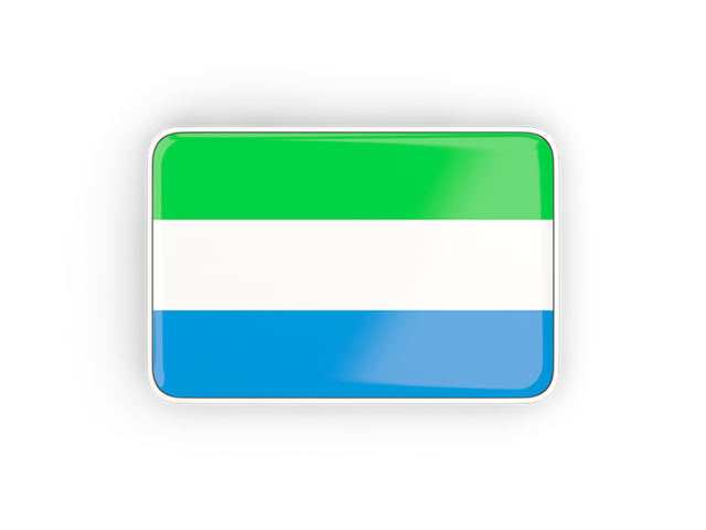 Прямоугольная иконка с рамкой. Скачать флаг. Сьерра-Леоне