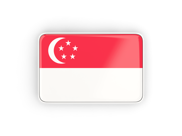 Rectangular icon with frame. Download flag icon of Singapore at PNG format