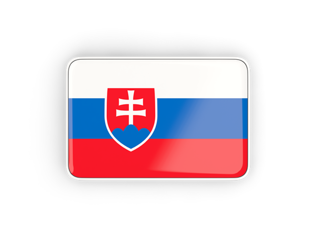 Прямоугольная иконка с рамкой. Скачать флаг. Словакия