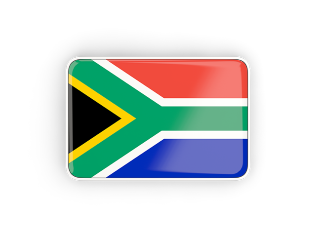 Rectangular icon with frame. Download flag icon of South Africa at PNG format