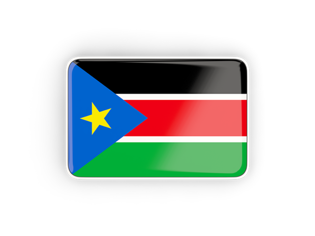 Прямоугольная иконка с рамкой. Скачать флаг. Южный Судан