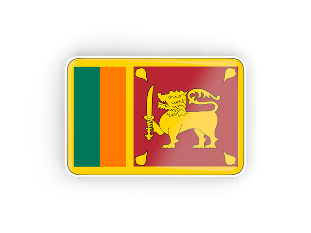 Прямоугольная иконка с рамкой. Скачать флаг. Шри-Ланка