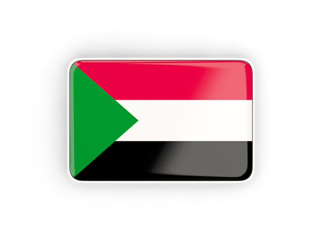 Rectangular icon with frame. Download flag icon of Sudan at PNG format