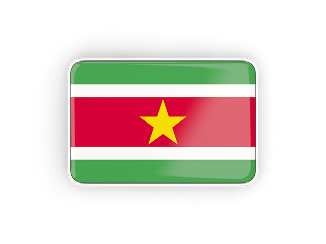 Rectangular icon with frame. Download flag icon of Suriname at PNG format