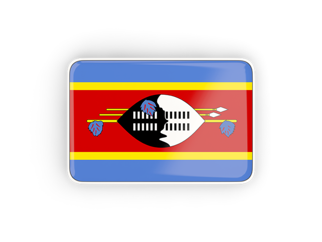 Rectangular icon with frame. Download flag icon of Swaziland at PNG format