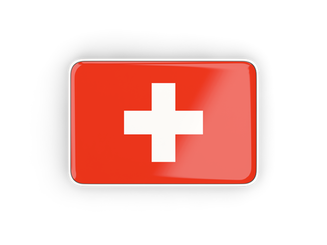 Прямоугольная иконка с рамкой. Скачать флаг. Швейцария
