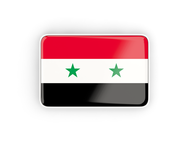 Rectangular icon with frame. Download flag icon of Syria at PNG format