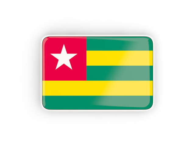Rectangular icon with frame. Download flag icon of Togo at PNG format
