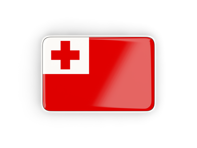 Rectangular icon with frame. Download flag icon of Tonga at PNG format