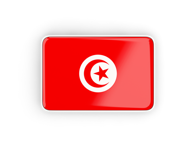 Rectangular icon with frame. Download flag icon of Tunisia at PNG format