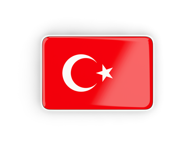 Прямоугольная иконка с рамкой. Скачать флаг. Турция