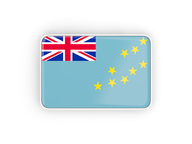 Rectangular icon with frame. Download flag icon of Tuvalu at PNG format