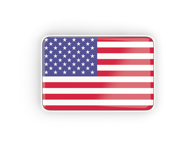 Rectangular icon with frame. Download flag icon of United States of America at PNG format