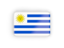 Uruguay. Rectangular icon with frame. Download icon.