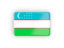 Uzbekistan. Rectangular icon with frame. Download icon.