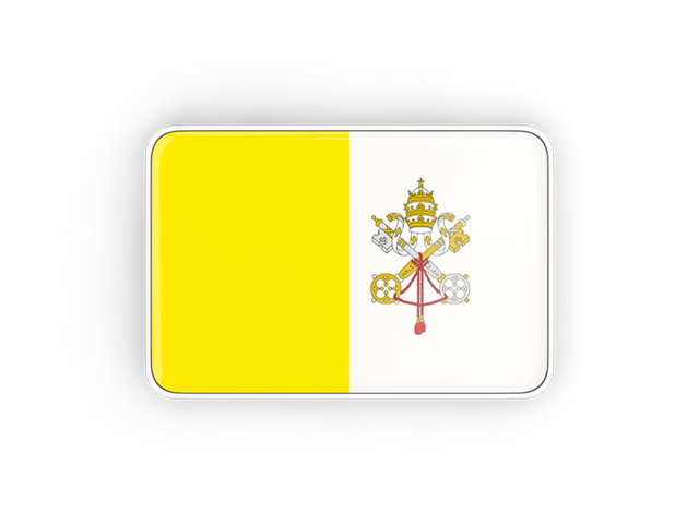 Rectangular icon with frame. Download flag icon of Vatican City at PNG format
