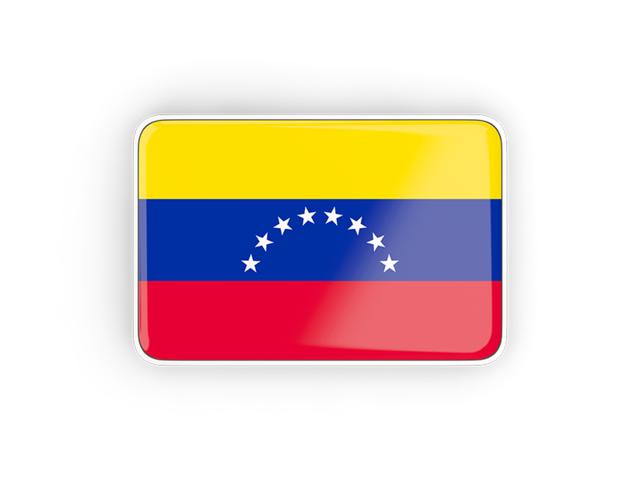 Прямоугольная иконка с рамкой. Скачать флаг. Венесуэла