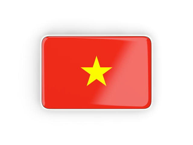 Rectangular icon with frame. Download flag icon of Vietnam at PNG format