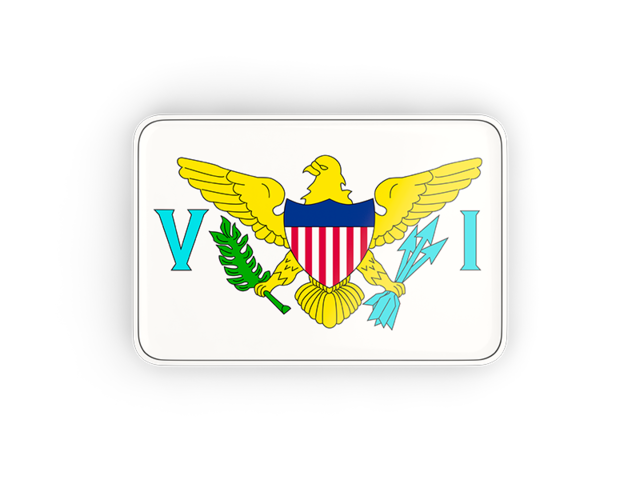 Rectangular icon with frame. Download flag icon of Virgin Islands of the United States at PNG format