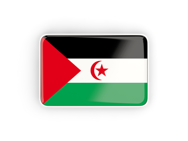 Rectangular icon with frame. Download flag icon of Western Sahara at PNG format