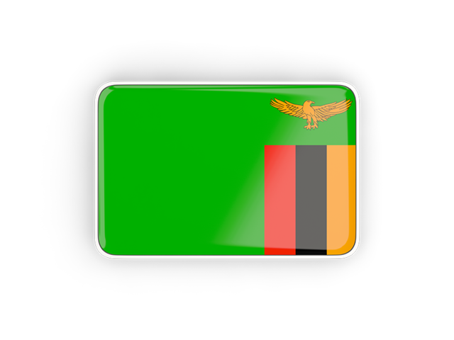 Rectangular icon with frame. Download flag icon of Zambia at PNG format