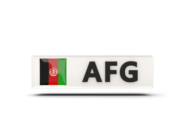 Rectangular icon with ISO code. Download flag icon of Afghanistan at PNG format