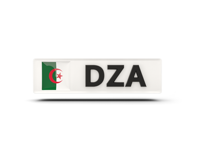 Прямоугольная иконка с кодом ISO. Скачать флаг. Алжир