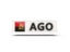 Ангола. Прямоугольная иконка с кодом ISO. Скачать иллюстрацию.