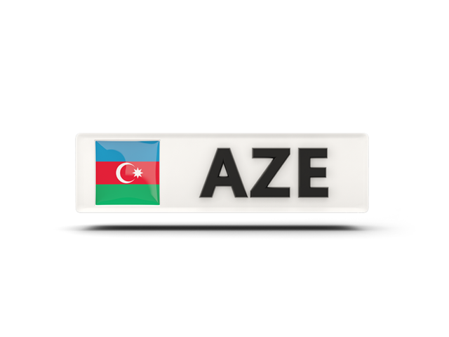 Прямоугольная иконка с кодом ISO. Скачать флаг. Азербайджан