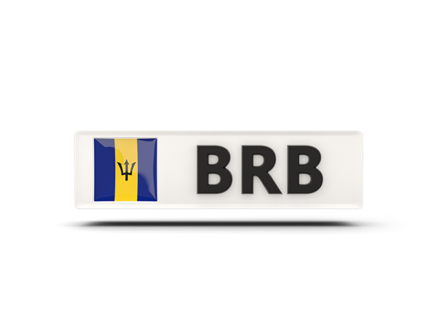 Rectangular icon with ISO code. Download flag icon of Barbados at PNG format