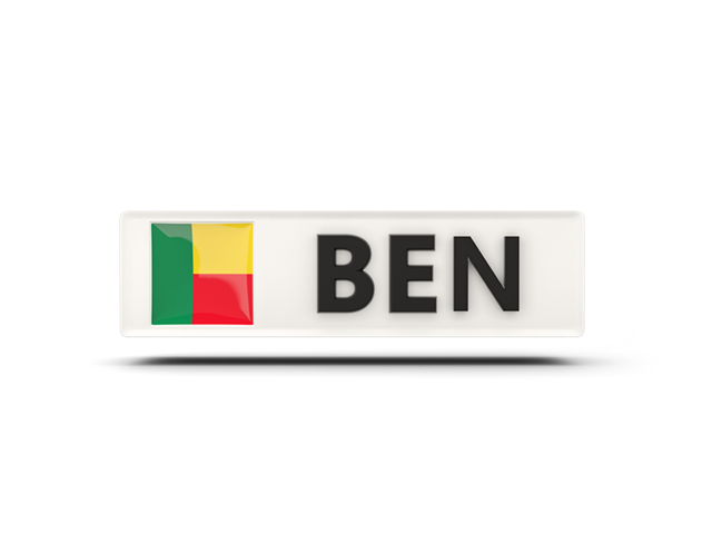 Rectangular icon with ISO code. Download flag icon of Benin at PNG format