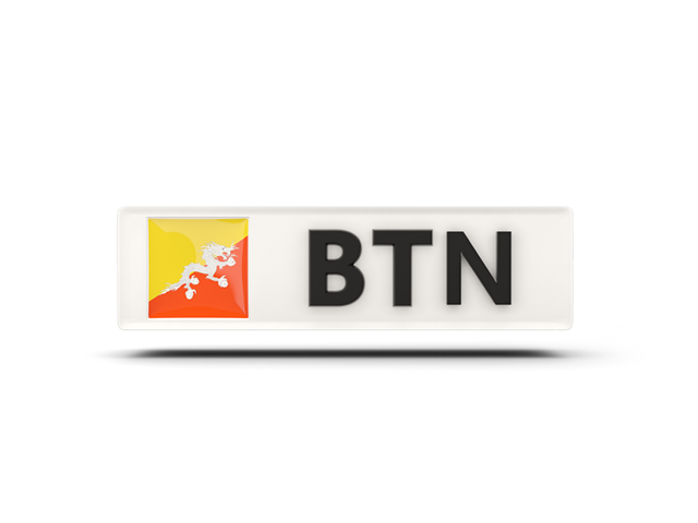 Rectangular icon with ISO code. Download flag icon of Bhutan at PNG format