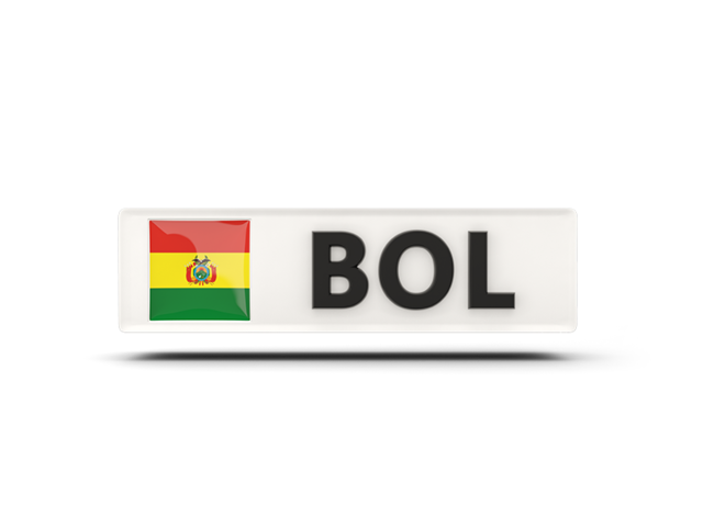 Прямоугольная иконка с кодом ISO. Скачать флаг. Боливия