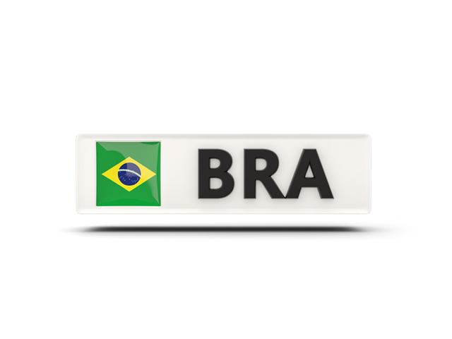 Прямоугольная иконка с кодом ISO. Скачать флаг. Бразилия