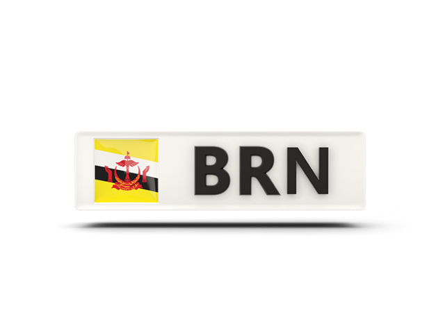 Rectangular icon with ISO code. Download flag icon of Brunei at PNG format