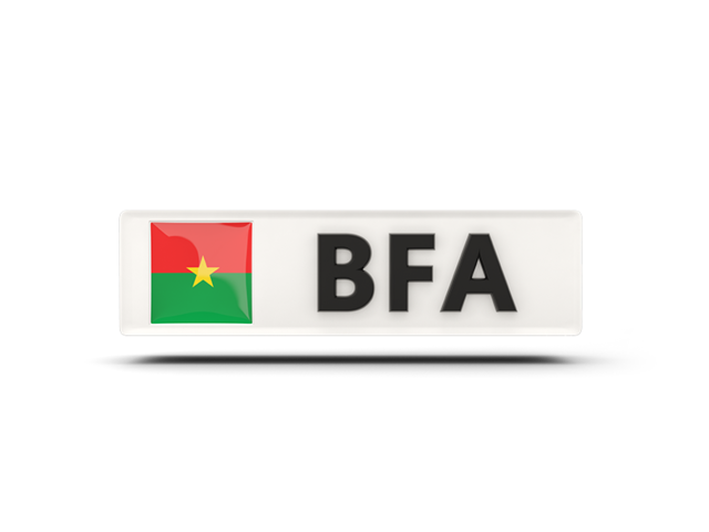 Rectangular icon with ISO code. Download flag icon of Burkina Faso at PNG format