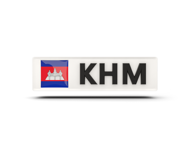 Rectangular icon with ISO code. Download flag icon of Cambodia at PNG format