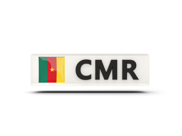Rectangular icon with ISO code. Download flag icon of Cameroon at PNG format