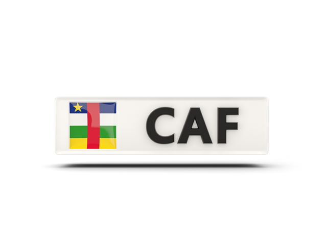 Прямоугольная иконка с кодом ISO. Скачать флаг. Центральноафриканская Республика