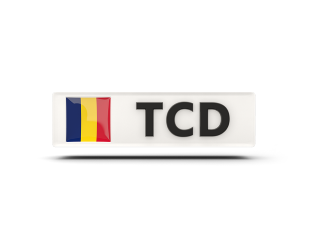 Rectangular icon with ISO code. Download flag icon of Chad at PNG format