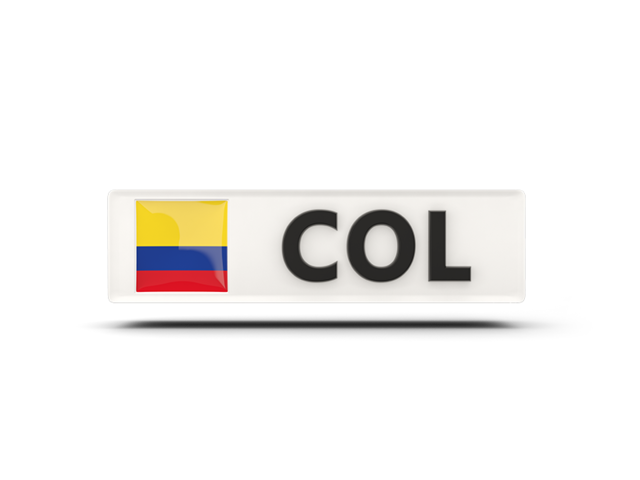 Rectangular icon with ISO code. Download flag icon of Colombia at PNG format