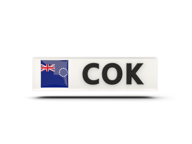 Rectangular icon with ISO code. Download flag icon of Cook Islands at PNG format