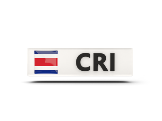 Прямоугольная иконка с кодом ISO. Скачать флаг. Коста-Рика