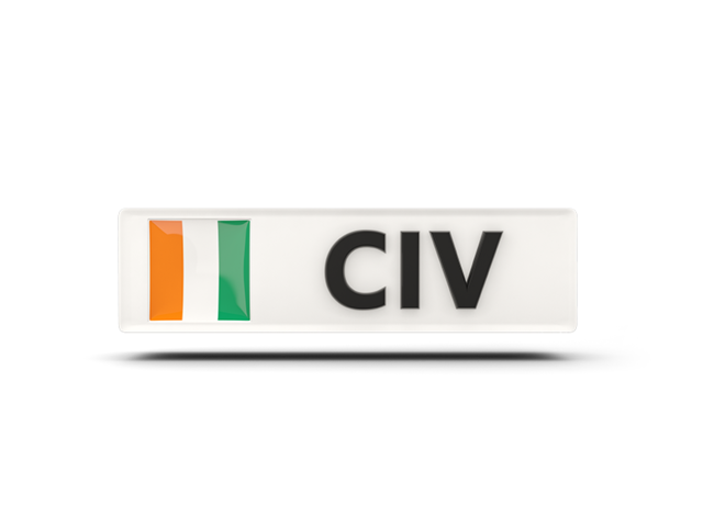 Rectangular icon with ISO code. Download flag icon of Cote d'Ivoire at PNG format
